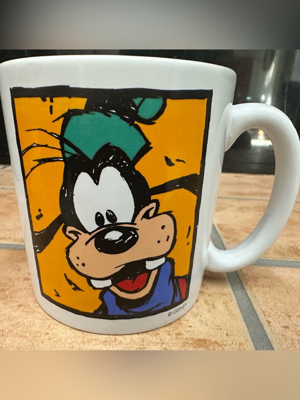 Disney Large Goofy Ceramic Mug with Yellow, Teal and Blue Artwork